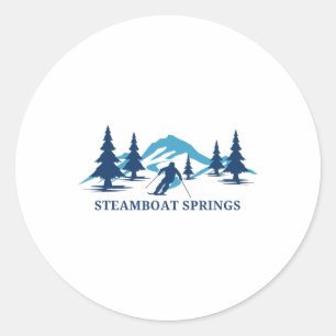 Skigebiet Steamboat Springs Colorado Skifahren Ski Runder Aufkleber