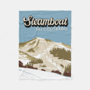 Skigebiet Steamboat Winter Colorado Vintage Fleecedecke