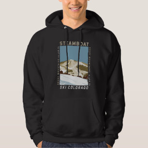 Skigebiet Steamboat Winter Colorado Vintage Hoodie
