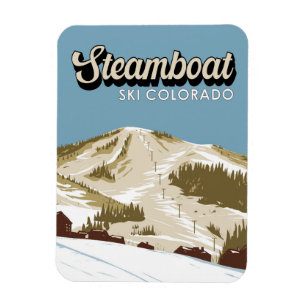 Skigebiet Steamboat Winter Colorado Vintage Magnet