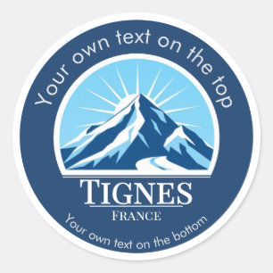 Skigebiet Tignes Val d'Isère Frankreich Runder Aufkleber