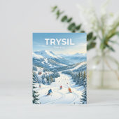 Skigebiet Trysil Norwegen Postkarte (Stehend Vorderseite)
