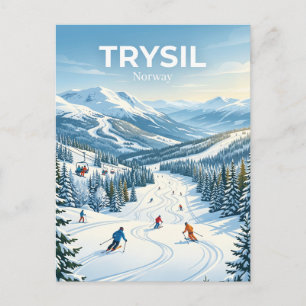 Skigebiet Trysil Norwegen Postkarte