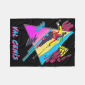 Skigebiet Val Cenis Retro Ski mit Abstraktem Chara Fleecedecke (Vorderseite (Horizontal))