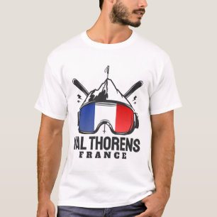Skigebiet Val Thorens Frankreich Retro-Skifahren  T-Shirt