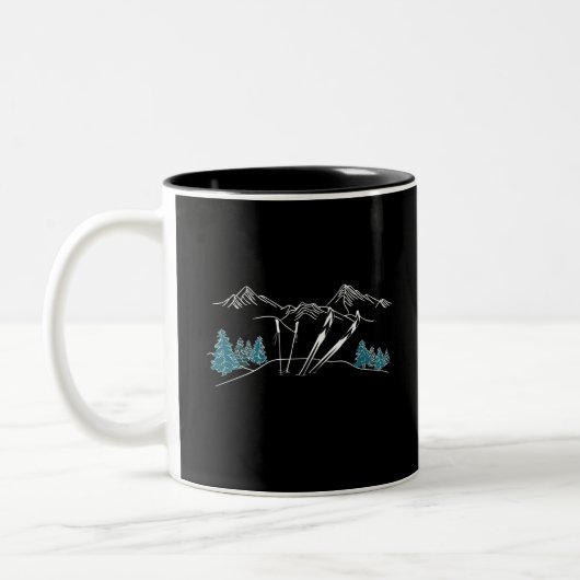 Skigebiet Wintersport Zweifarbige Tasse (Links)