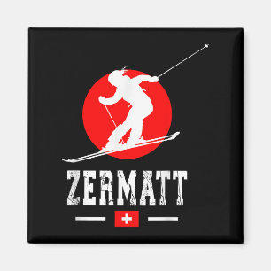 Skigebiet Zermatt Alpen Schweizer Berge Schweiz Magnet