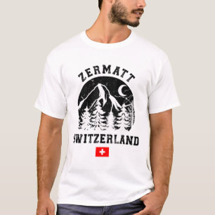 Skigebiet Zermatt Schweiz Alpen Alpin-Skilauf T-Shirt