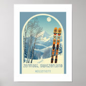 Skigebiet Zermatt Schweiz Matterhorn Poster (Vorne)
