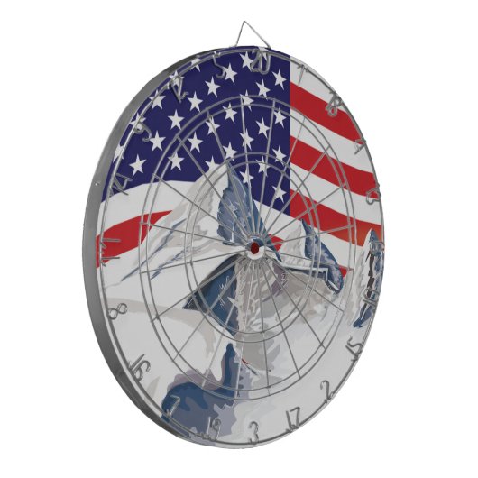 Skigebirge Dartscheibe (Vorderseite Links)