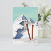 Skigebirge Einladung (Stehend Vorderseite)