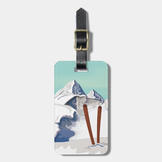 Skigebirge Gepäckanhänger (Vorderseite vertikal)