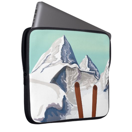 Skigebirge Laptopschutzhülle (Vorne Rechts)