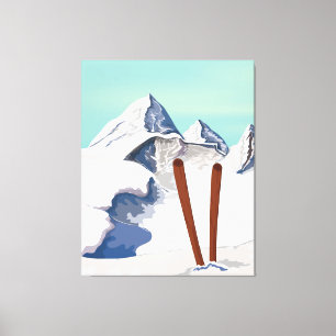 Skigebirge Leinwanddruck