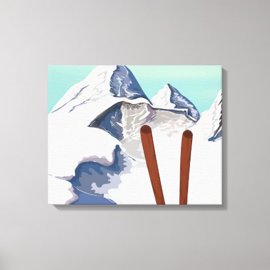 Skigebirge Leinwanddruck (Vorderseite)