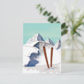 Skigebirge Postkarte (Stehend Vorderseite)