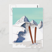 Skigebirge Postkarte (Vorne/Hinten)