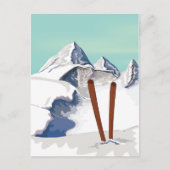 Skigebirge Postkarte (Vorderseite)
