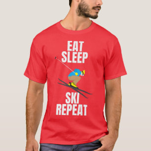 Skigebirge Schneeessen Schlafgeschenk T-Shirt