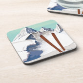 Skigebirge Untersetzer (Linke Seite)