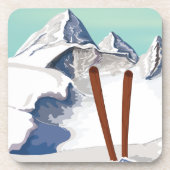 Skigebirge Untersetzer (Vorderseite)