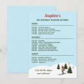 Skigeburtstags-Wochenendreise-Reiseplan Begleitkarte (Vorne/Hinten)