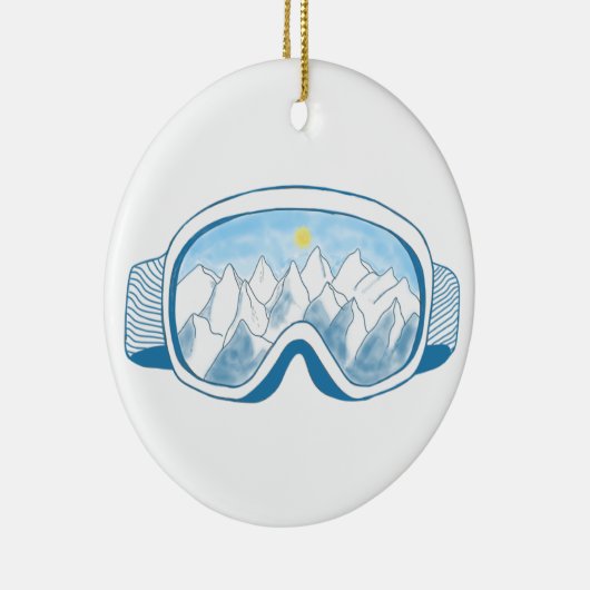 Skigelände Keramik Ornament (Rechts)