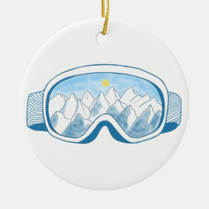 Skigelände Keramik Ornament
