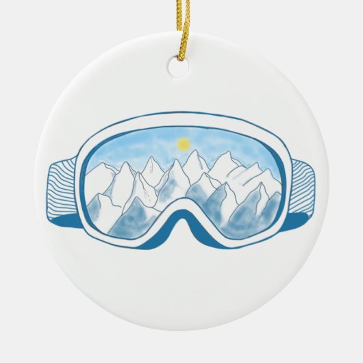 Skigelände Keramik Ornament (Vorne)