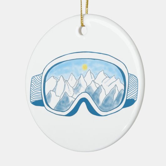 Skigelände Keramik Ornament (Links)