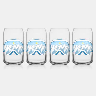 Skiggles Berg Reflektion Sky Blau Set 4 Dosenglas