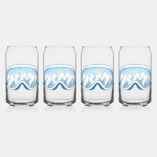 Skiggles Berg Reflektion Sky Blau Set 4 Dosenglas (Vorderseite)