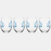 Skiggles Berg Reflektion Sky Blau Set 4 Weinglas Ohne Stiel (Links)