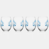 Skiggles Berg Reflektion Sky Blau Set 4 Weinglas Ohne Stiel (Rechts)