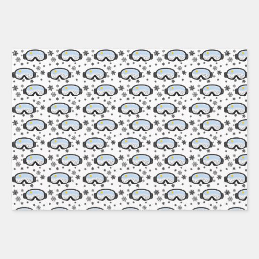 Skiggles Bergblick Schneeflocken Illustration Geschenkpapier Set (Vorderseite 2)