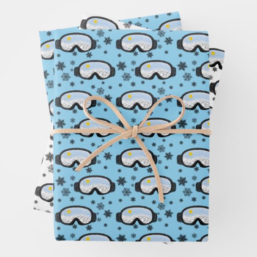 Skiggles Bergblick Schneeflocken Illustration Geschenkpapier Set (Beispiel)