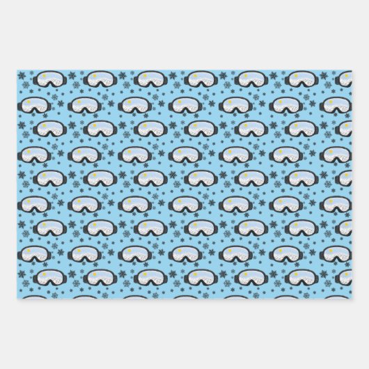 Skiggles Bergblick Schneeflocken Illustration Geschenkpapier Set (Vorderseite)