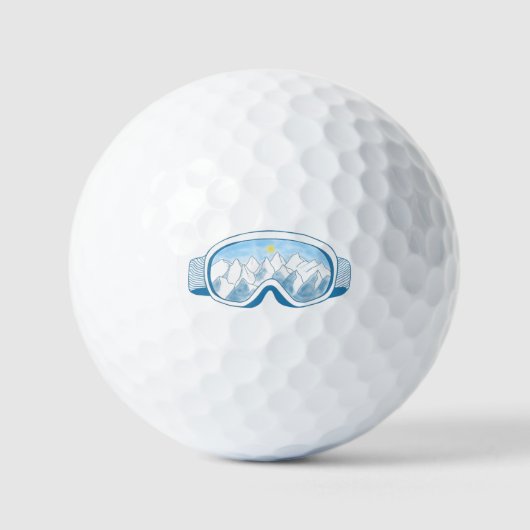 Skiggles Berge Spiegelungen Illustration Golfball (Vorderseite)