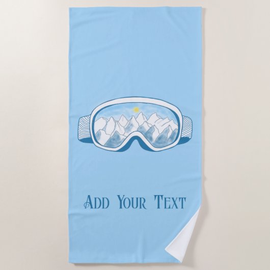 Skigletscher mit alpiner Reflexion Personalisiert Strandtuch (Vorderseite)
