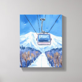 Skigondel Schneeberg Aquarell Leinwanddruck