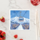 Skigondel Schneeberg Aquarell Serviette (Beispiel)