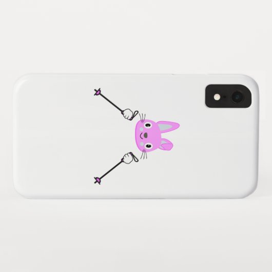 Skihasen mit Skistöcken Case-Mate iPhone Hülle (Rückseite (Horizontal))