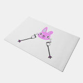 Skihasen mit Skistöcken Fußmatte (Schrägansicht)