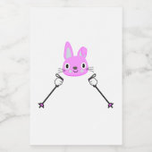 Skihasen mit Skistöcken Lebensmitteletikett (Einzelnes Label)