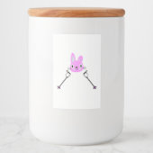 Skihasen mit Skistöcken Lebensmitteletikett (Vorderseite)