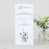 Skihochzeit zeichnend menükarte (Stehend Vorderseite)