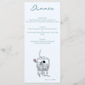 Skihochzeit zeichnend menükarte (Vorderseite)