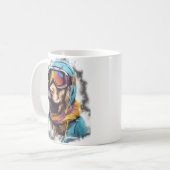 Skihund in Skibrille 2 Kaffeetasse (Vorderseite Links)