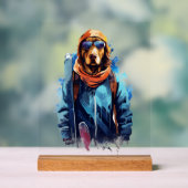 Skihund in Skibrille  5 Acrylschild (Neutral)