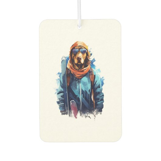 Skihund in Skibrille 5 Autolufterfrischer (Vorderseite)